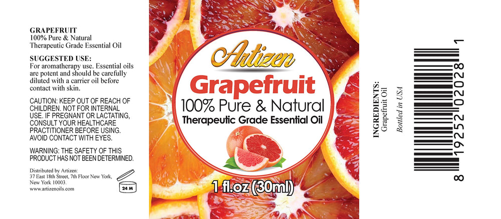 Artizen Grapefruit Oil pour demonstrates easy dispensing for blends and diffusers.