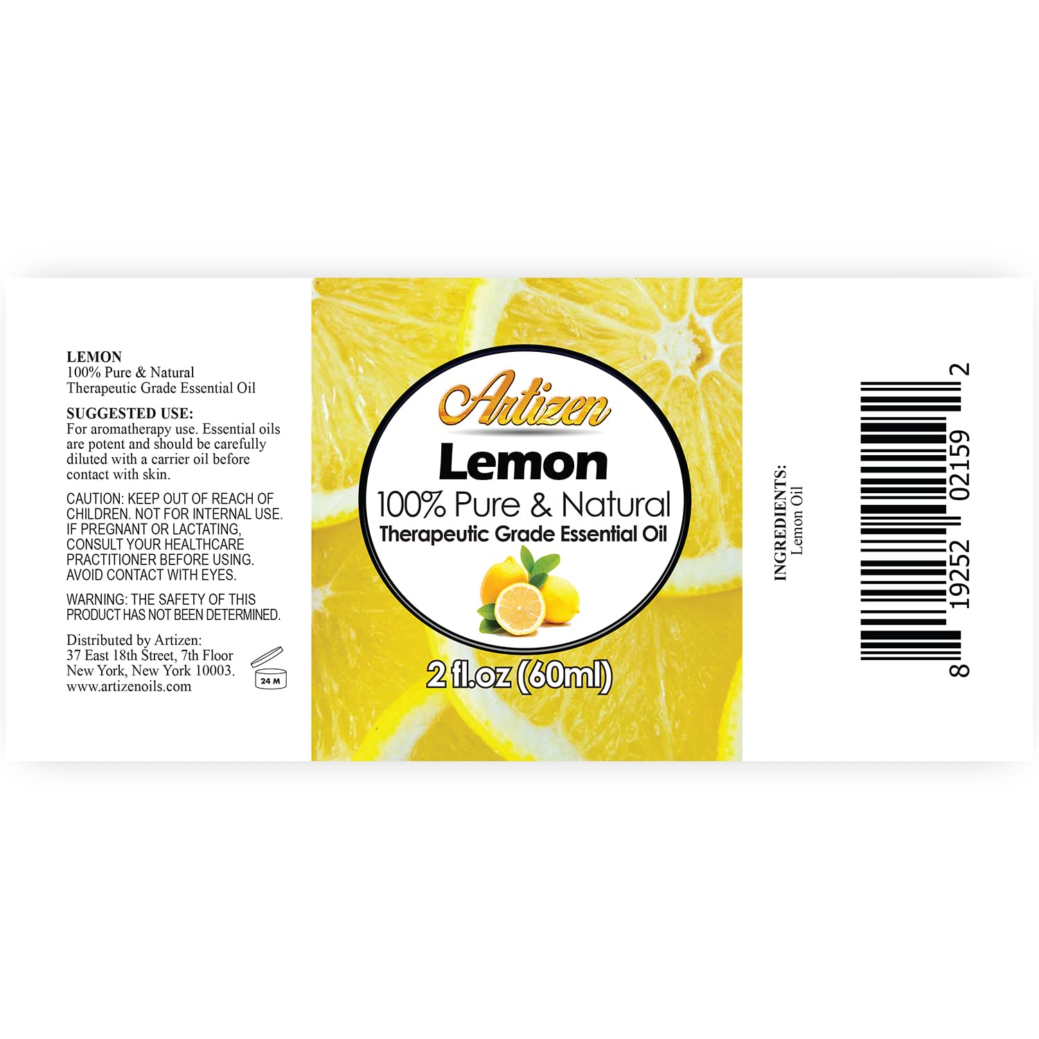 Artizen Limón, gotero incluido, ideal para difusor y mezclas aromáticas.