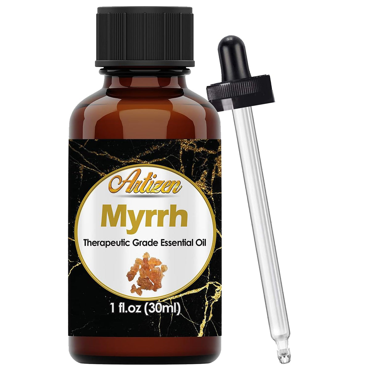 Artizen Myrrh 30ml bottle with pure essential oil for skin care.