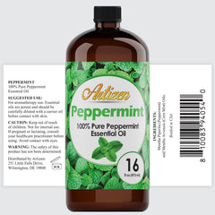 Artizen peppermint oil diffuser blend image showing minty aroma in diffuser