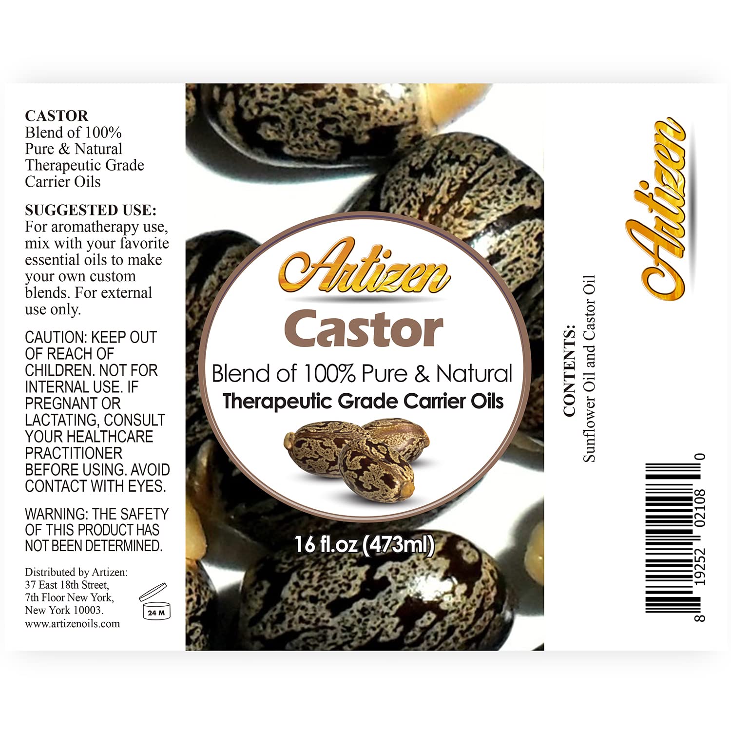 Pour action of Artizen Castor Oil for easy application
