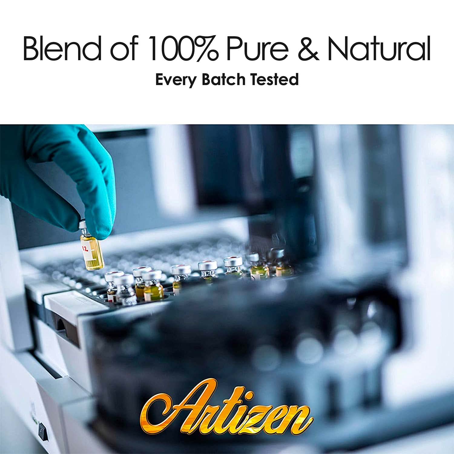 Artizen Rose Geranium Oil packaging highlights purity and quality.
