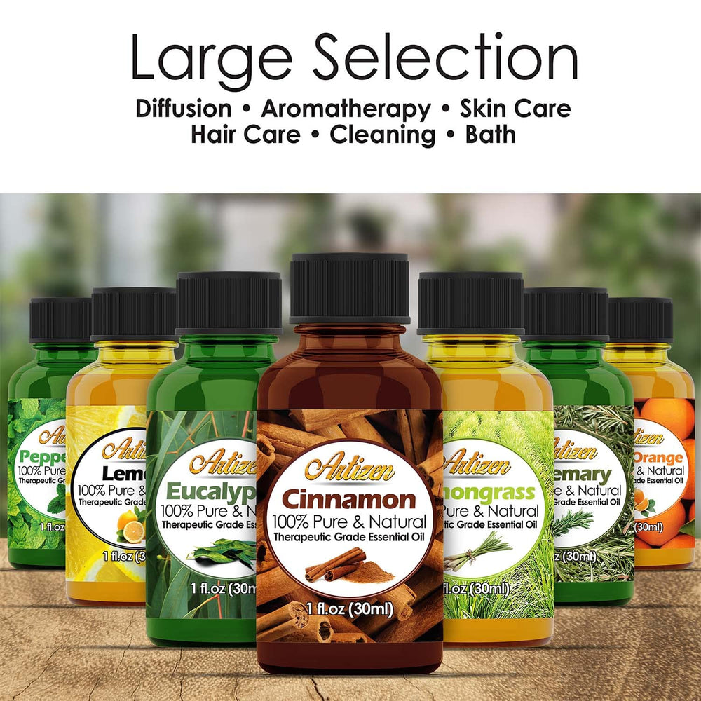Artizen Rose Geranium Oil pour bottle enables controlled dispensing.