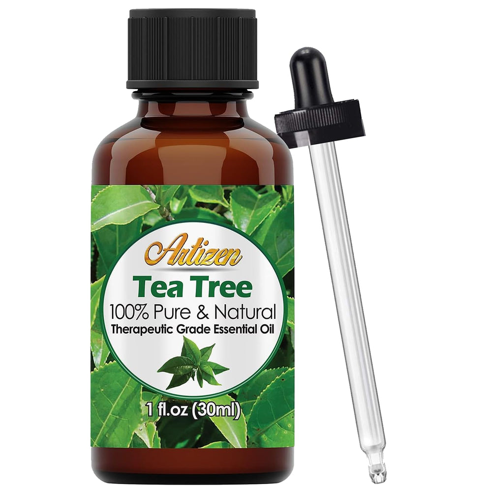 Artizen Tea Tree Oil 30ml bottle, pure essential oil for skincare, haircare, and diffusing