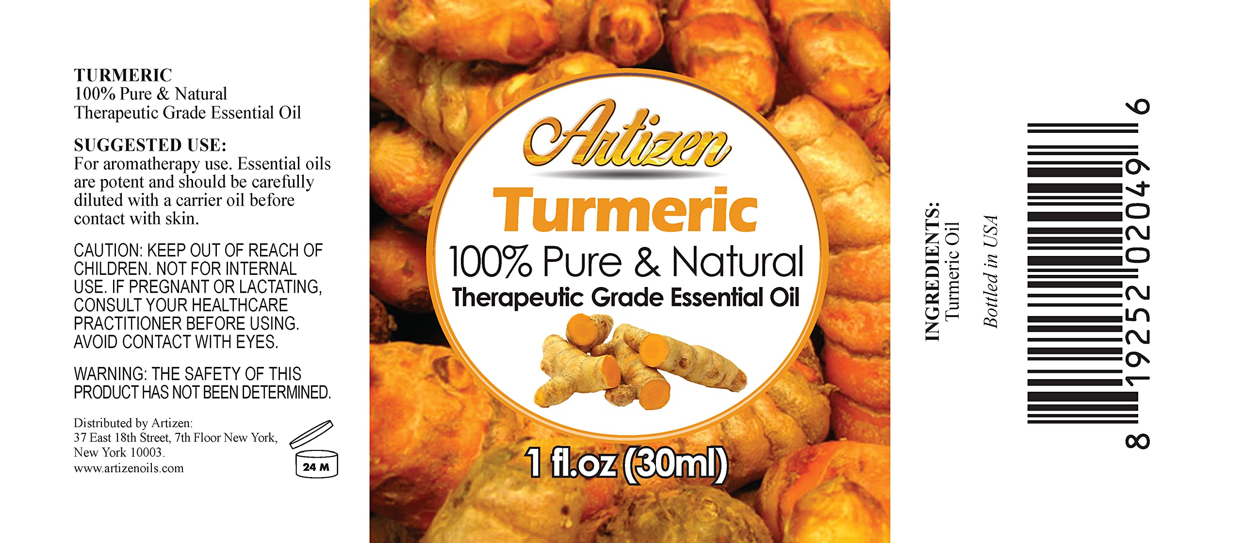 Artizen Turmeric Oil beside a handmade candle blend.