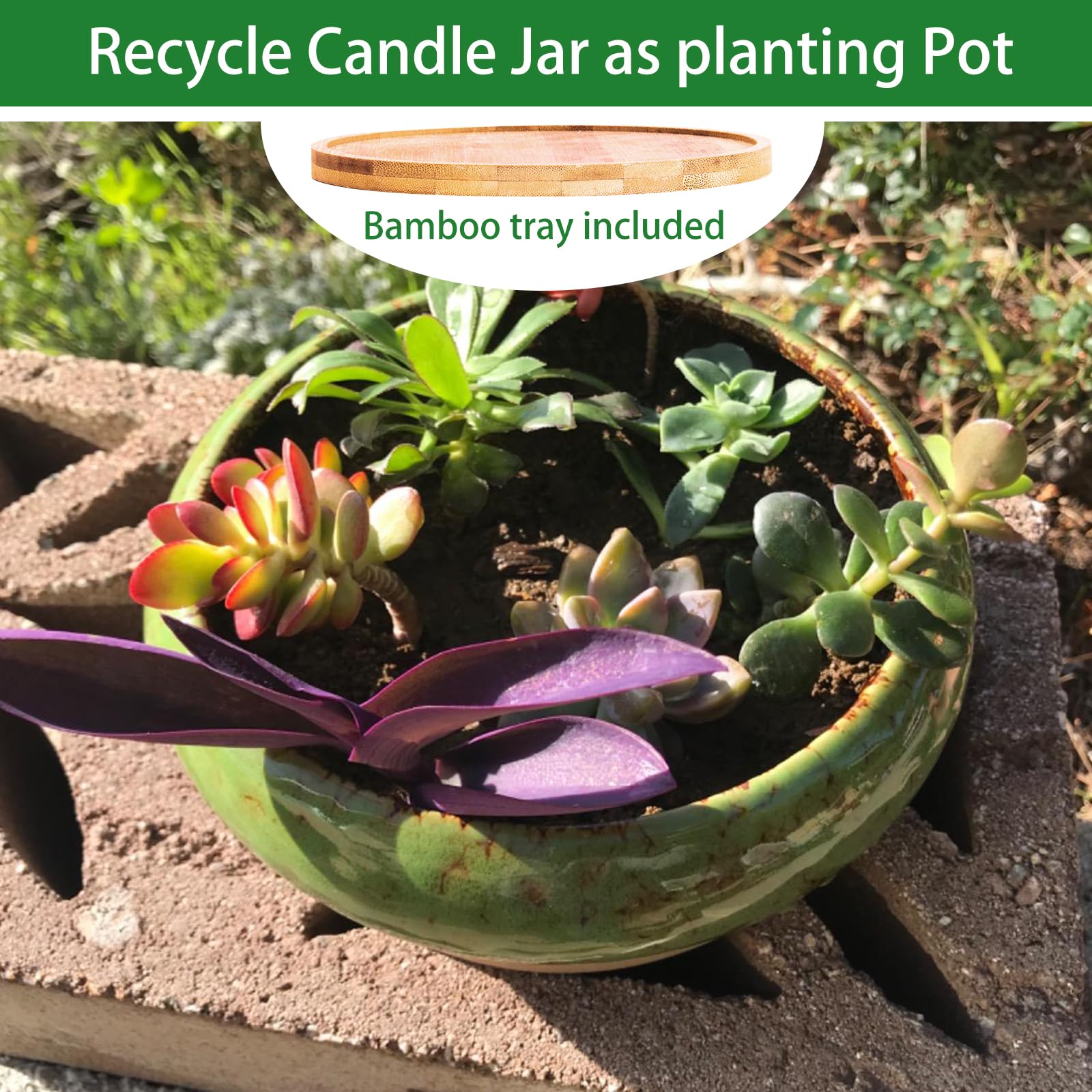 ARTKETTY reusable jar candle doubles as chic decor and post-use planter.