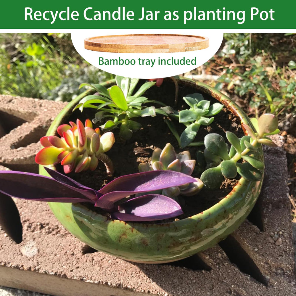 ARTKETTY reusable jar candle doubles as chic decor and post-use planter.