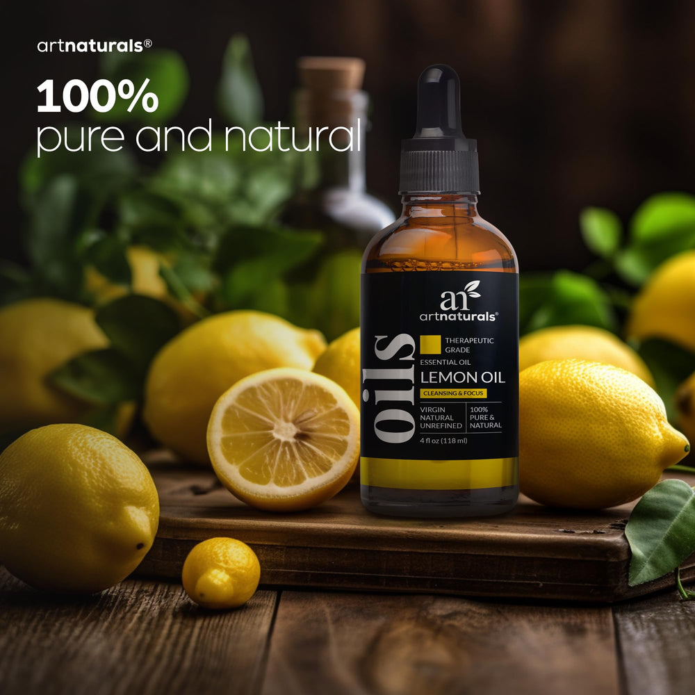 Artnaturals Lemon Essential Oil used in hair care for shine and freshness