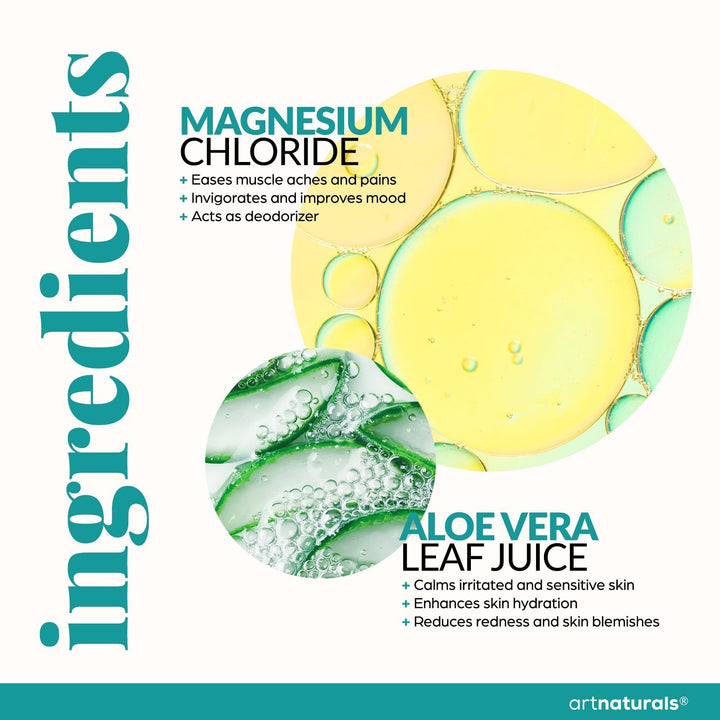ArtNaturals magnesium lotion used for massage to soothe joints and muscles