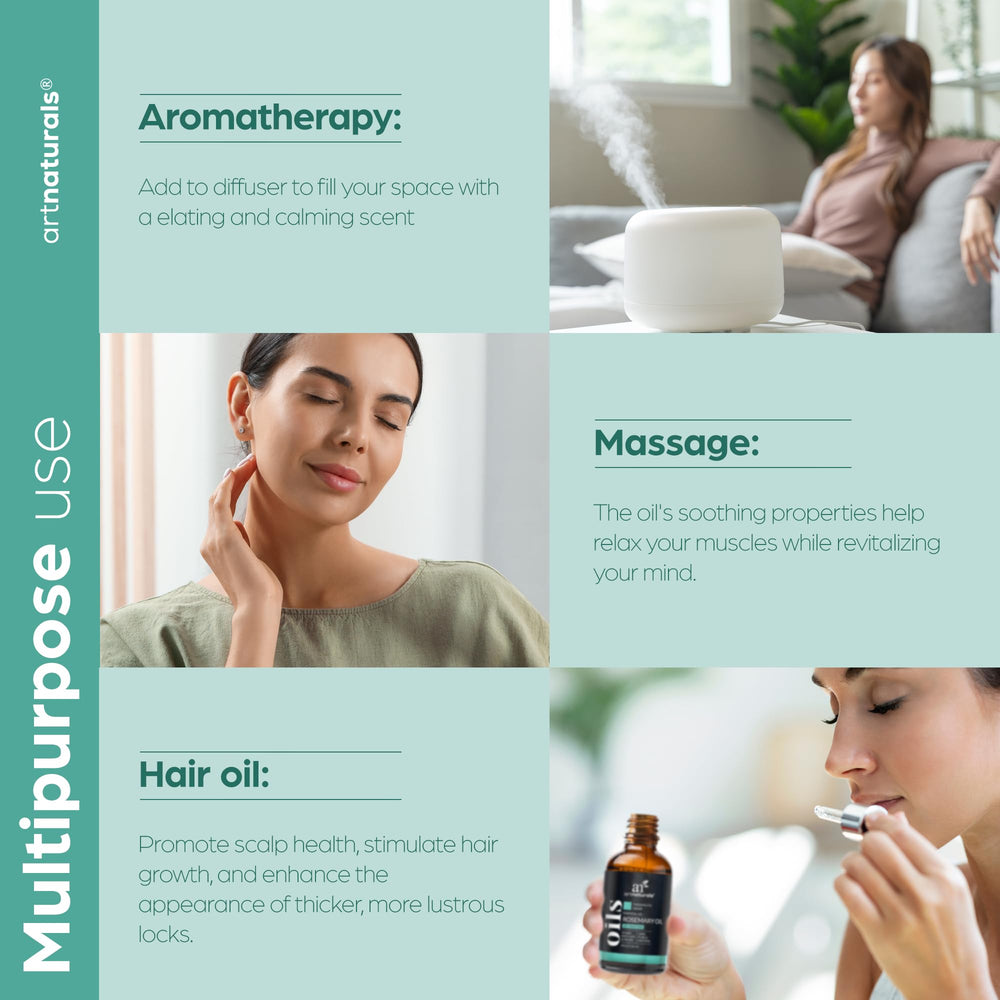 ArtNaturals Rosemary Essential Oil Moroccan distillate adds authentic scent.