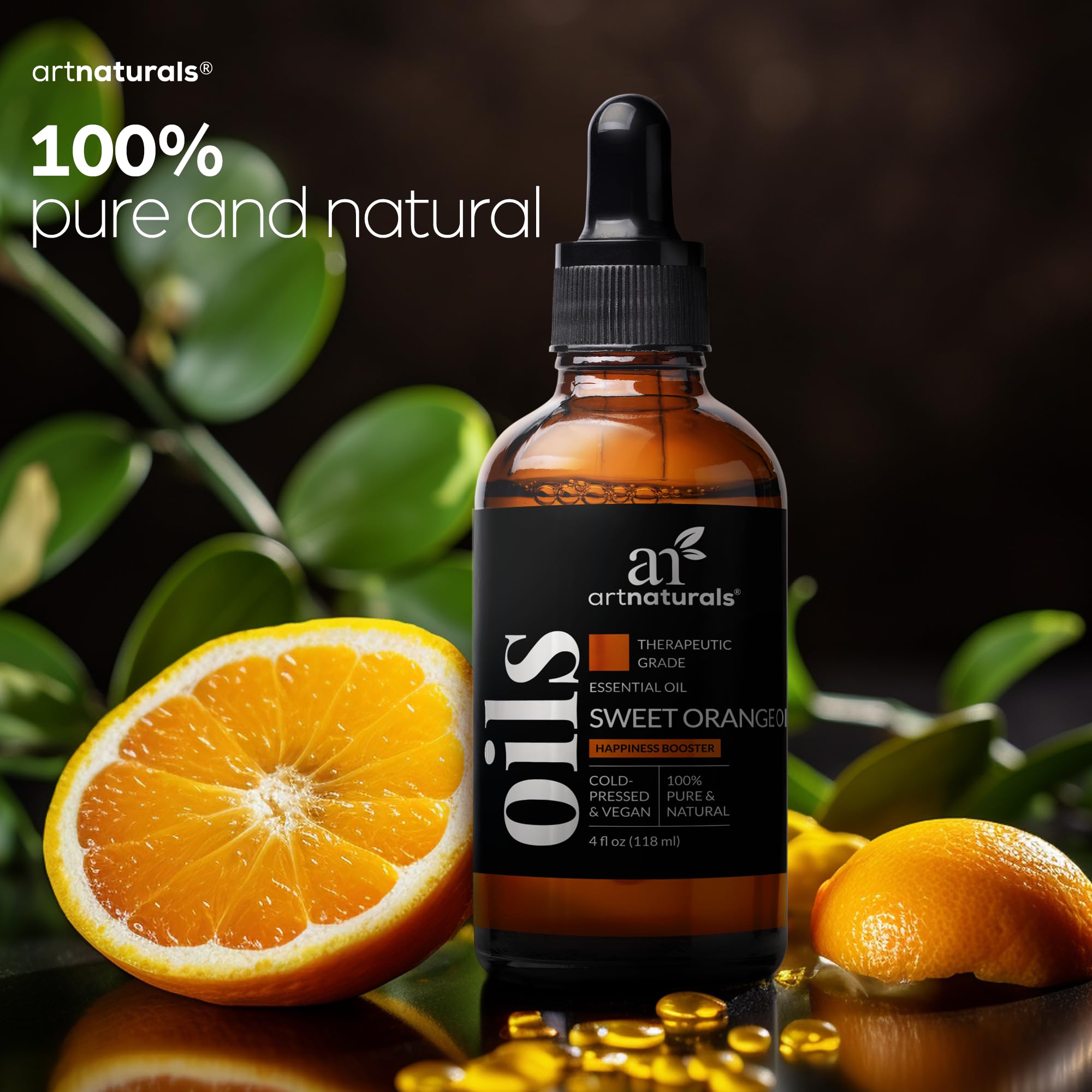 ArtNaturals Sweet Orange Oil ideal for massage oil blends and relaxation.
