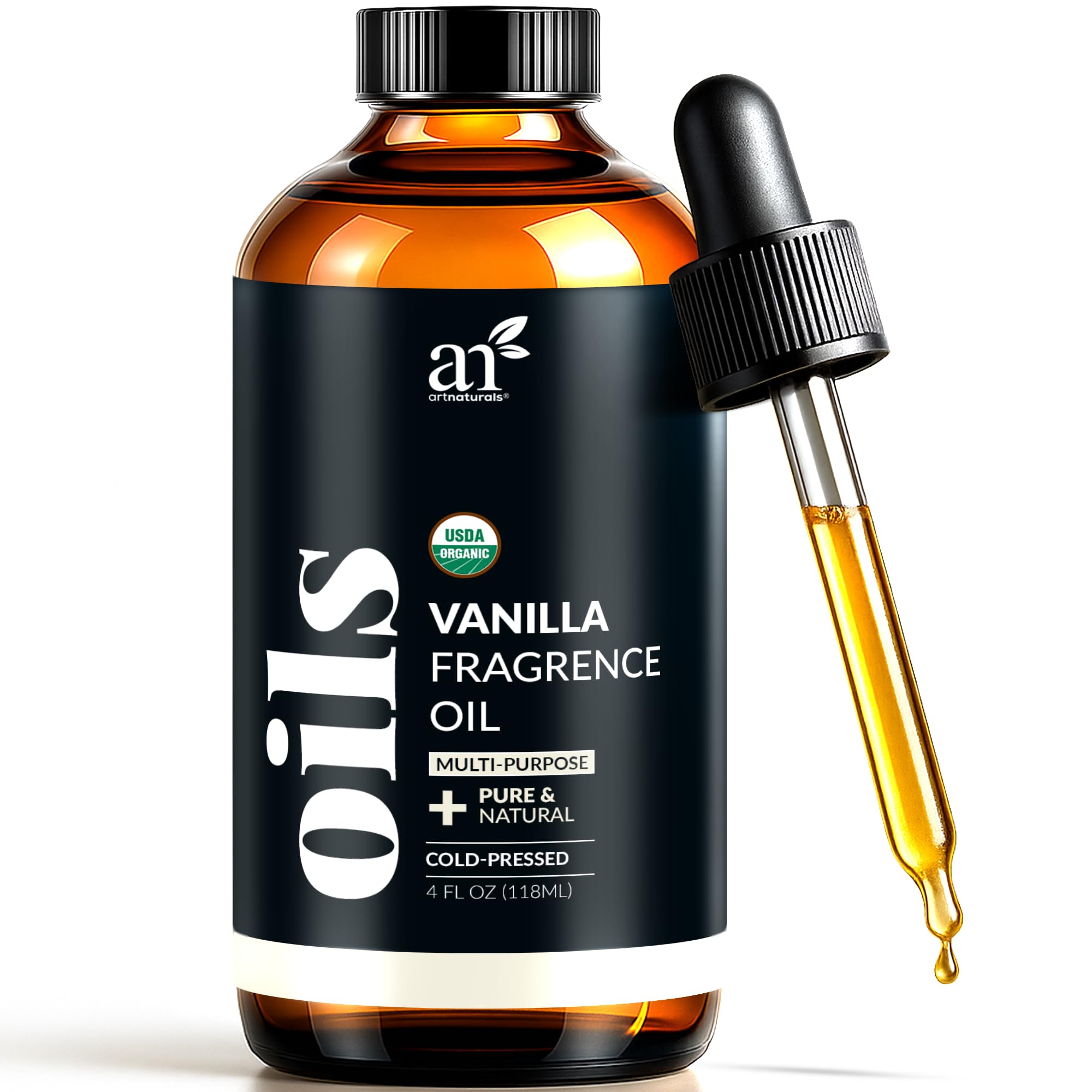 artnaturals Vanilla Essential Oil bottle for aromatherapy and calming skin care