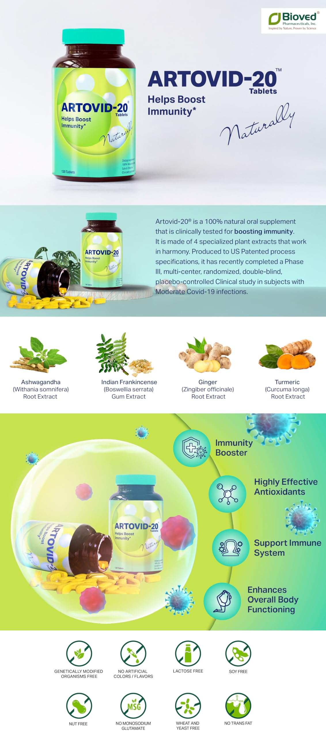 ARTOVID-20 Immune box and bottle on display for daily immune support.