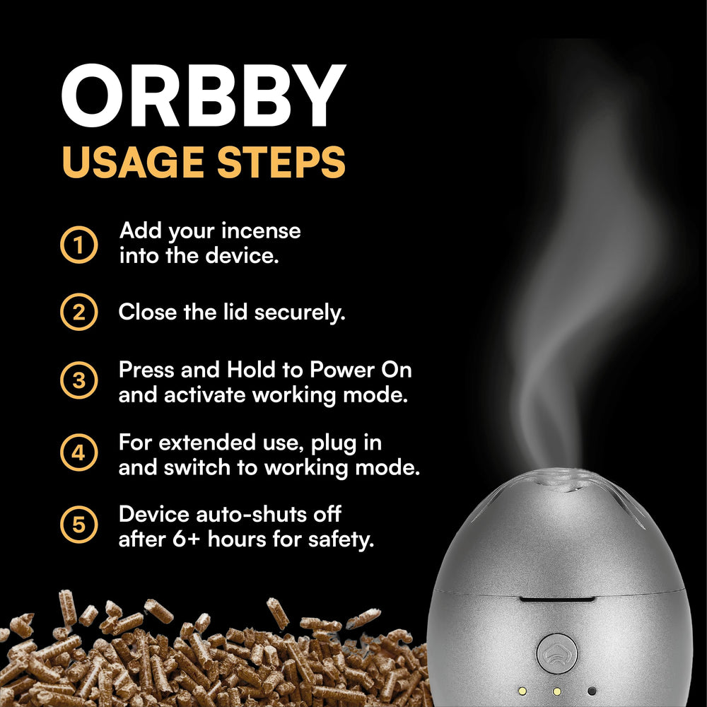Artronic Orbby diffuser on office desk illustrating ambient fragrance use
