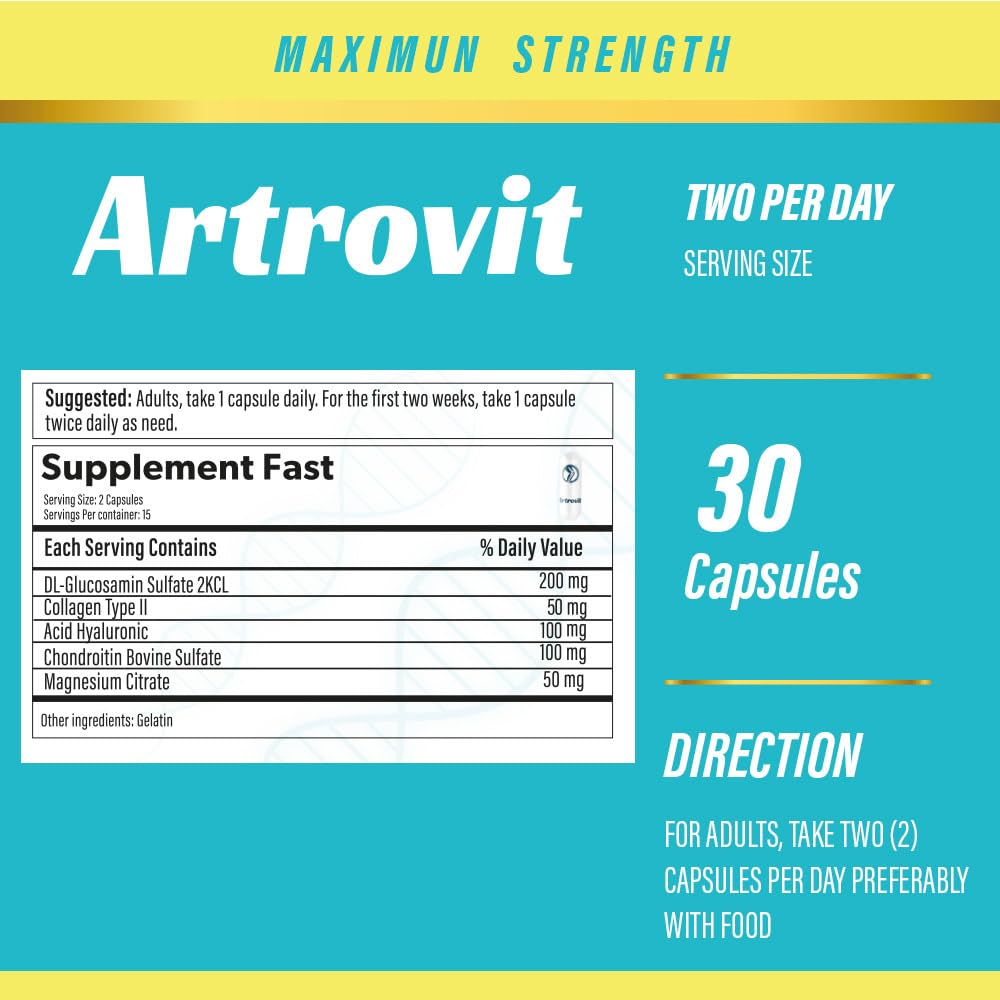 Artrovit ingredients glucosamine chondroitin hyaluronic acid for joint health