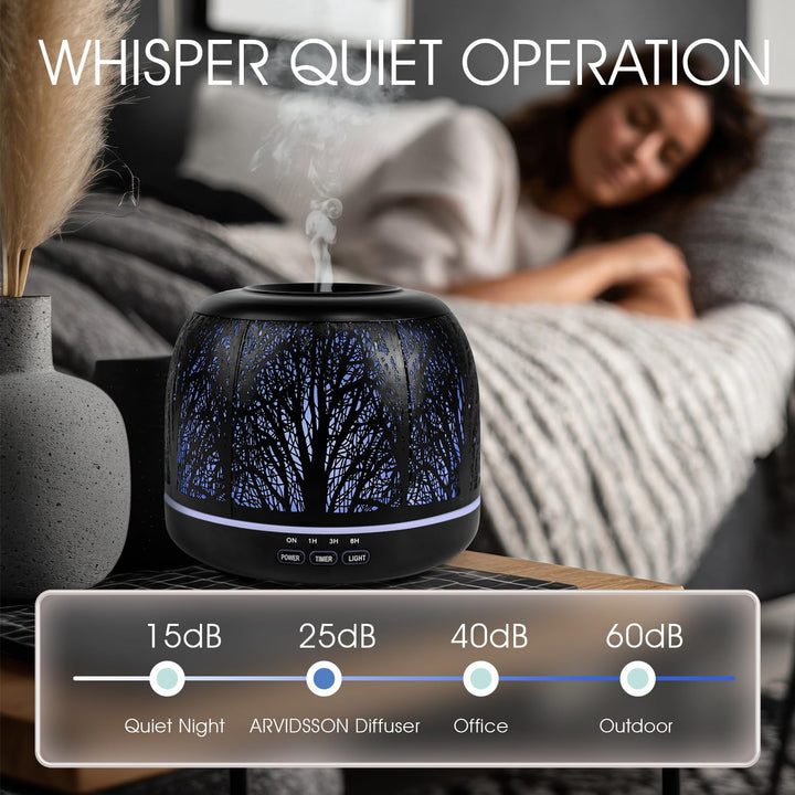 ARVIDSSON 500ml diffuser creates a peaceful large-room atmosphere with ultrasonic mist.