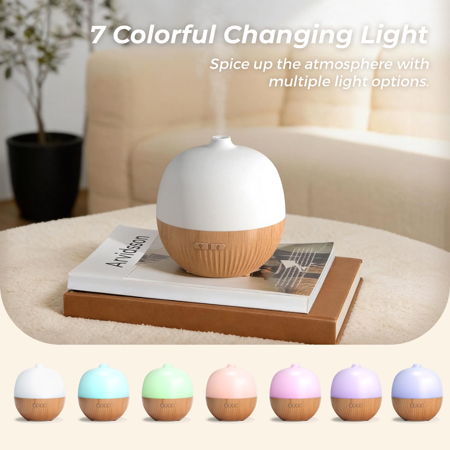 ARVIDSSON diffuser with LED mood light enhancing ambience for relaxation