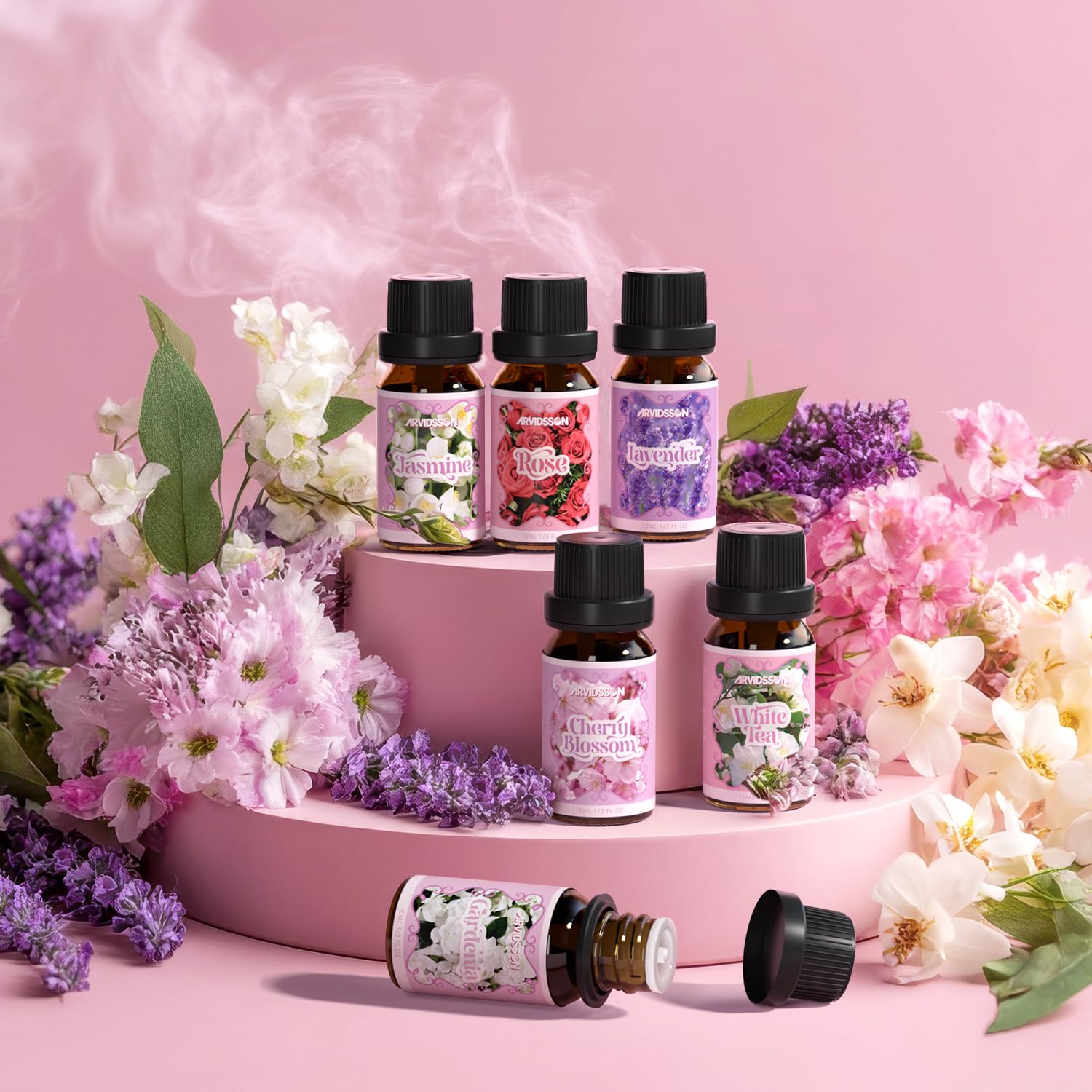 ARVIDSSON White Tea essential oil bottle offers delicate uplifting aroma.
