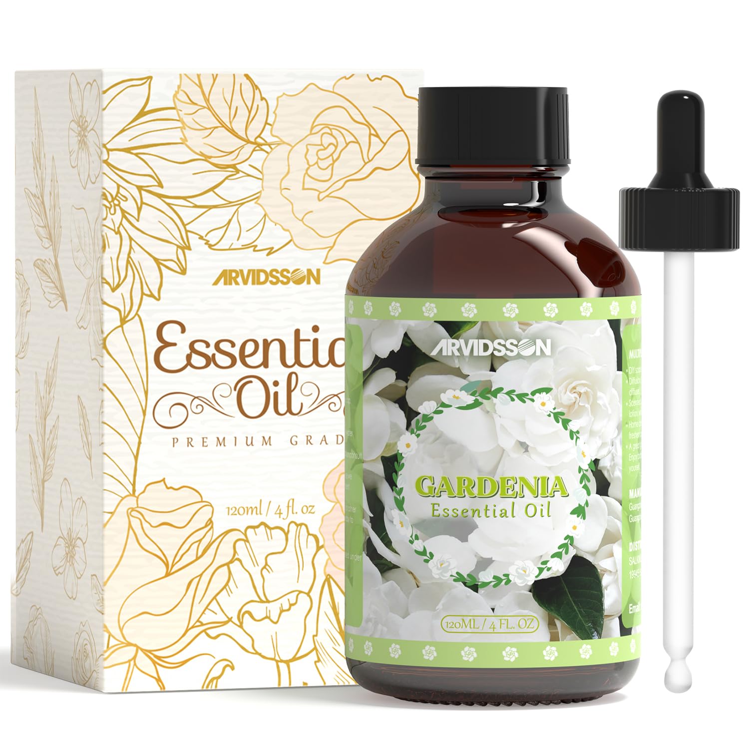 ARVIDSSON Gardenia bottle 120ml ready for diffusing to refresh your space.