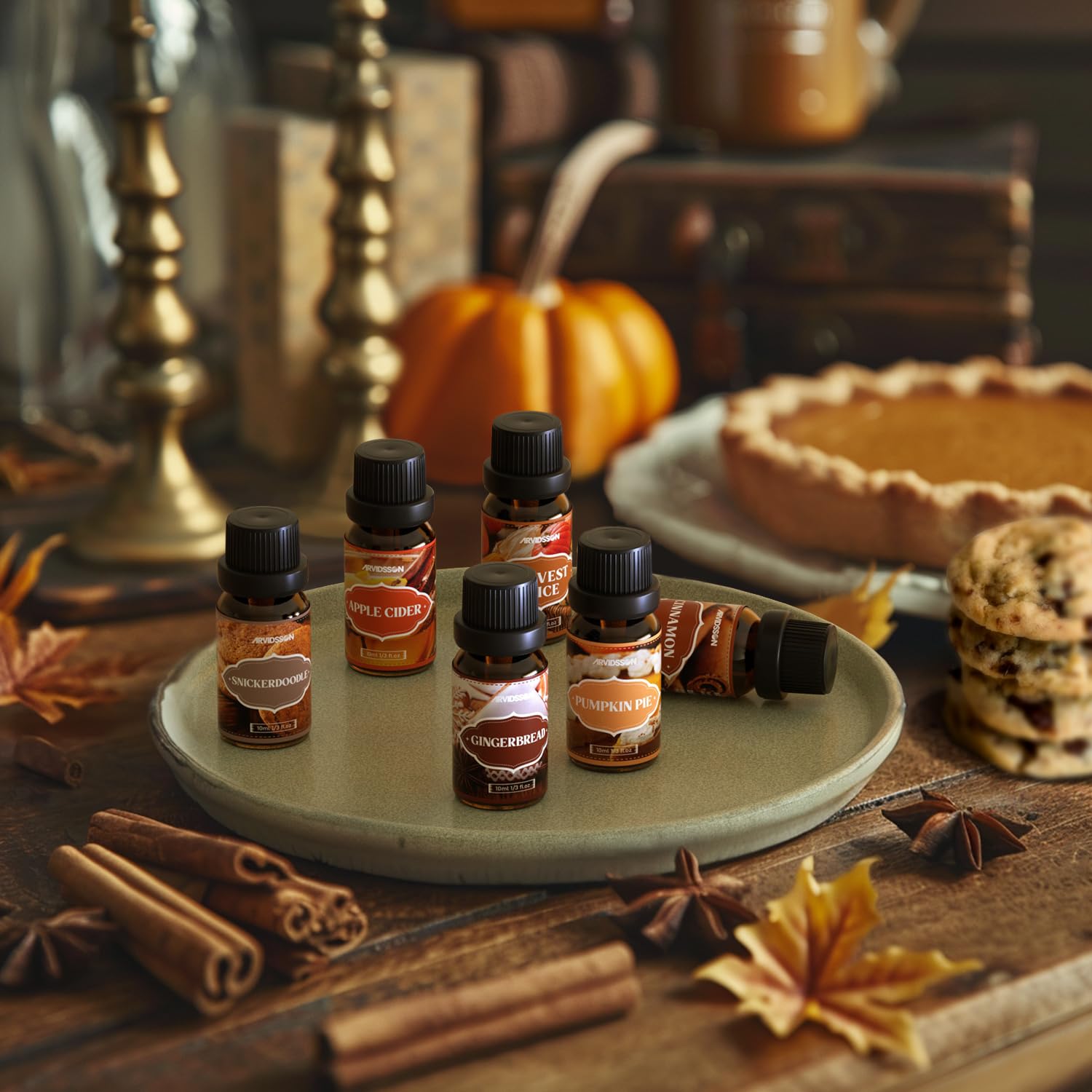 ARVIDSSON gingerbread spice oil bottle creates cozy holiday scent.