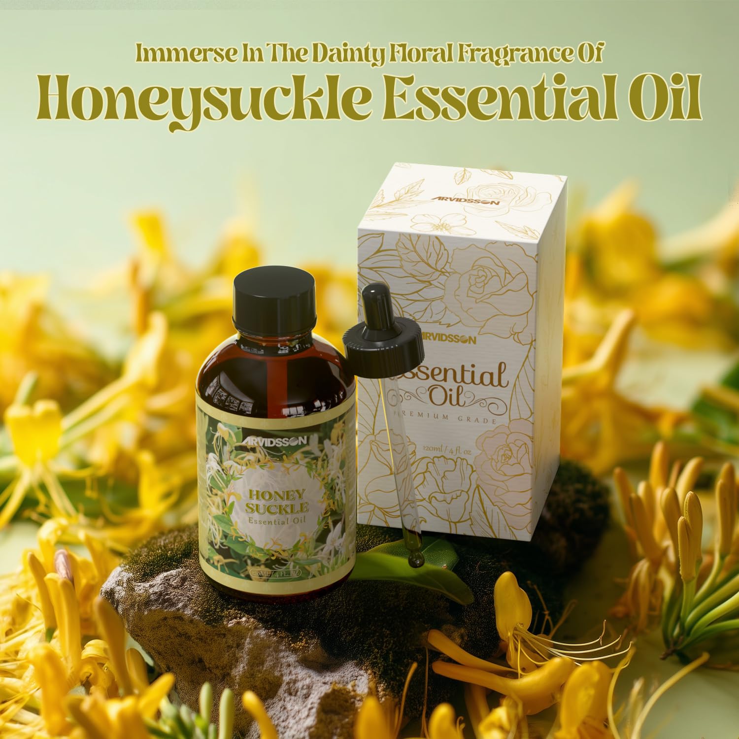 ARVIDSSON Honeysuckle oil gift box elevates gifting experience.