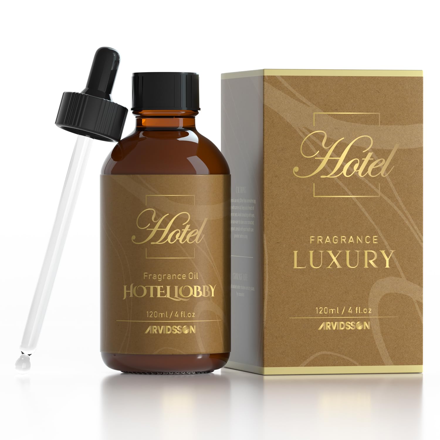 ARVIDSSON hotel diffuser oil 4oz bottle showcases premium packaging