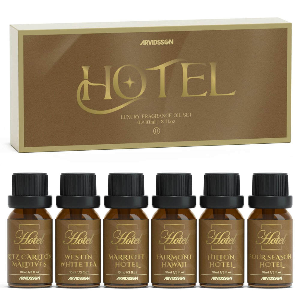 ARVIDSSON hotel diffuser oils pack shot enhances home elegance with luxe hotel-inspired scents