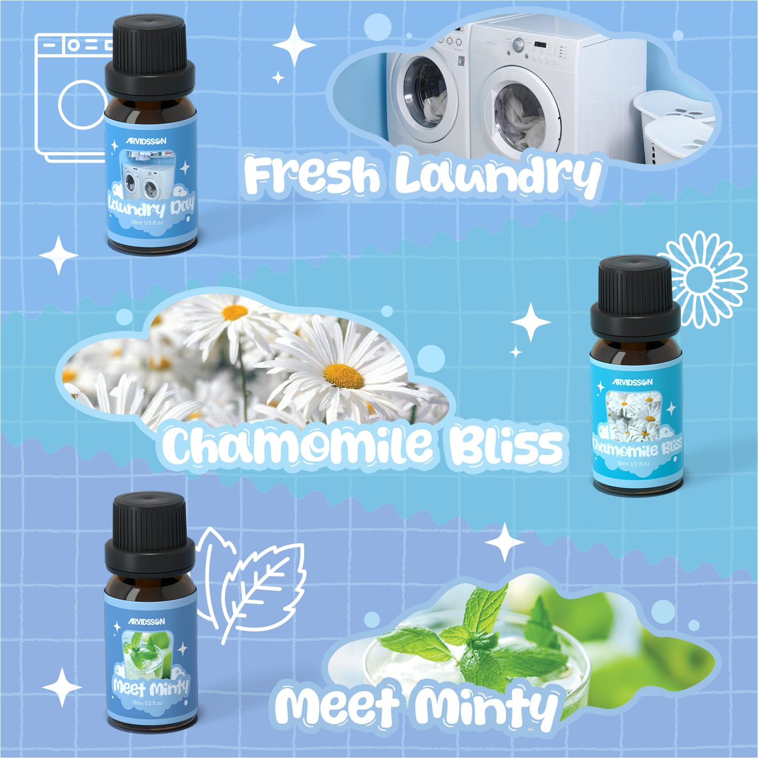 ARVIDSSON Chamomile Bliss bottle adds calming notes to fabrics