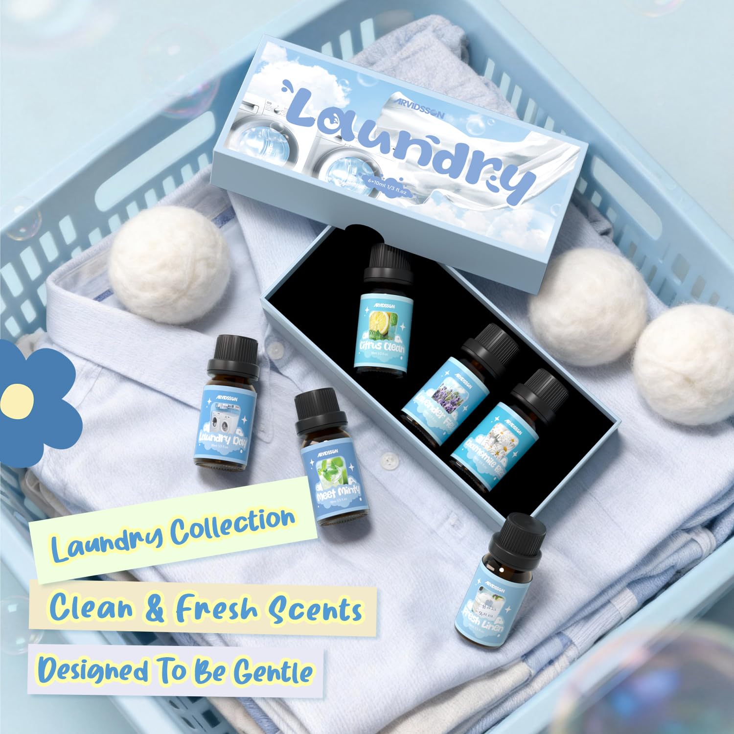 ARVIDSSON Laundry diffuser-ready oils for diffusers and wash day rituals
