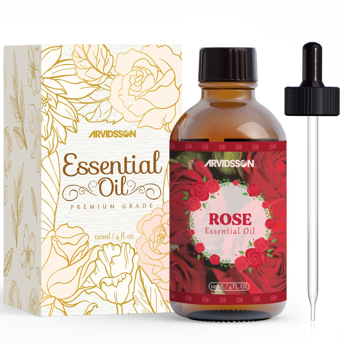 ARVIDSSON Rose Essential Oil bottle for diffusers and home fragrance