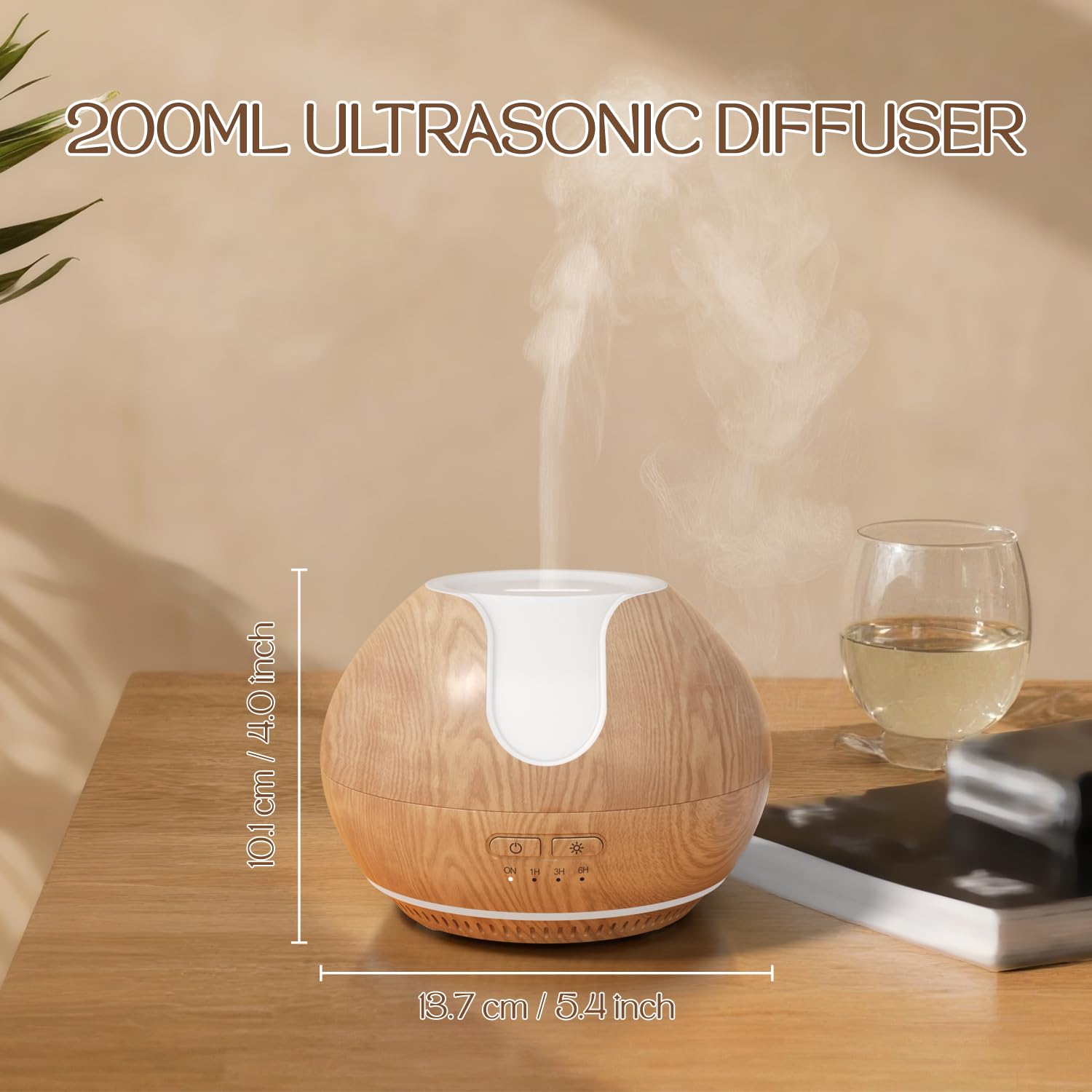 ARVIDSSON ultrasonic diffuser mist timer in operation promoting continuous mist and fragrance