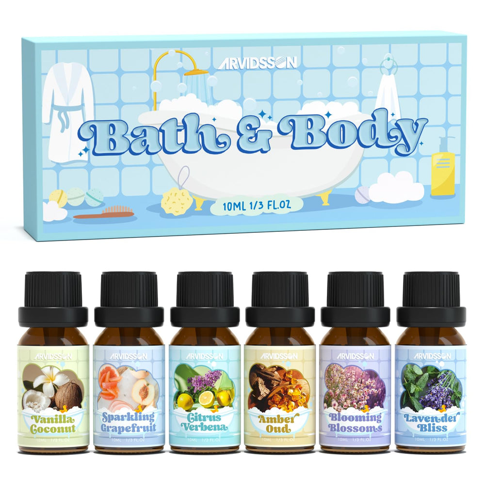 ARVIDSSON Vanilla & Coconut bath fragrance oil bottle for a relaxing soak.