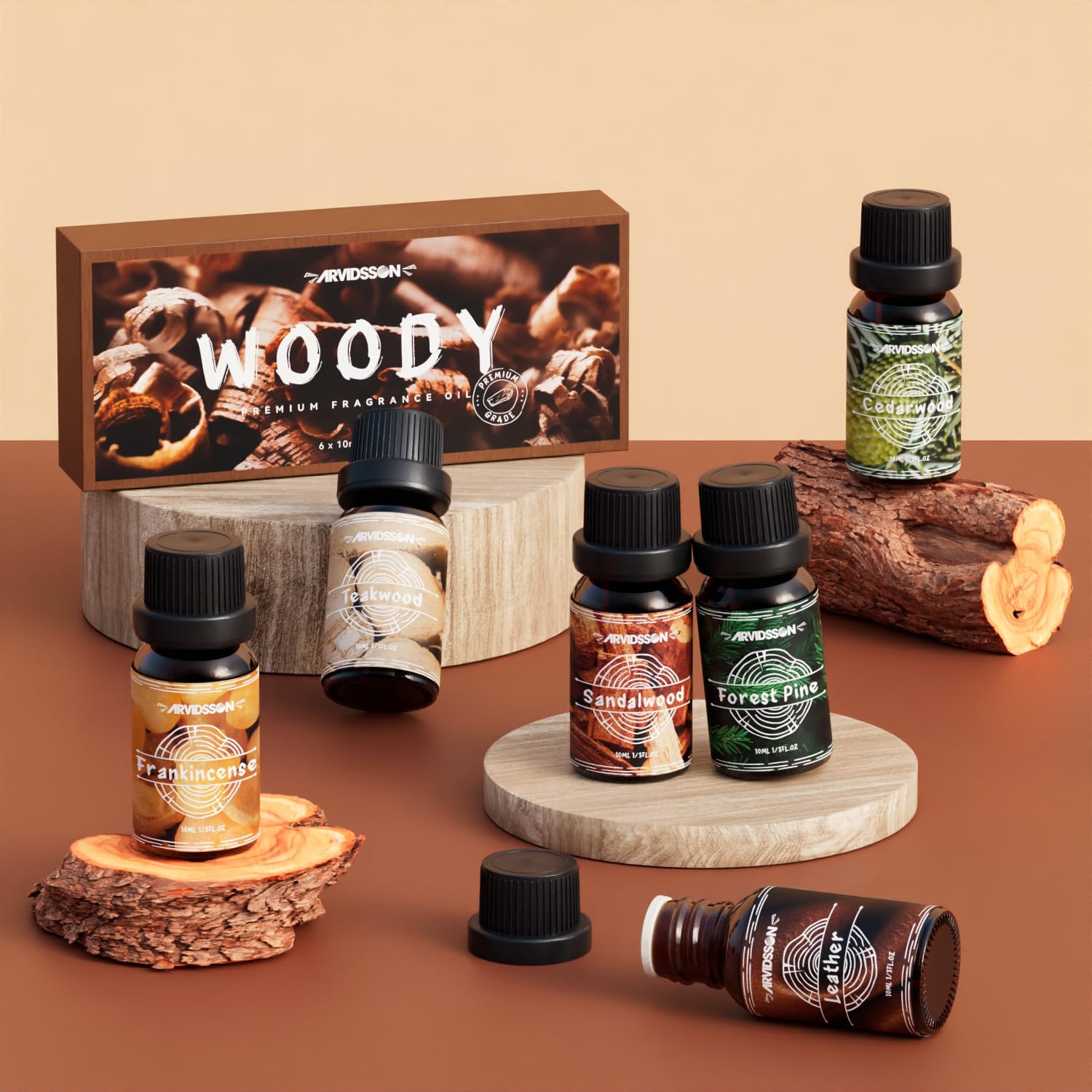 ARVIDSSON Woody Set amber bottle—easy dispensing for DIY projects.