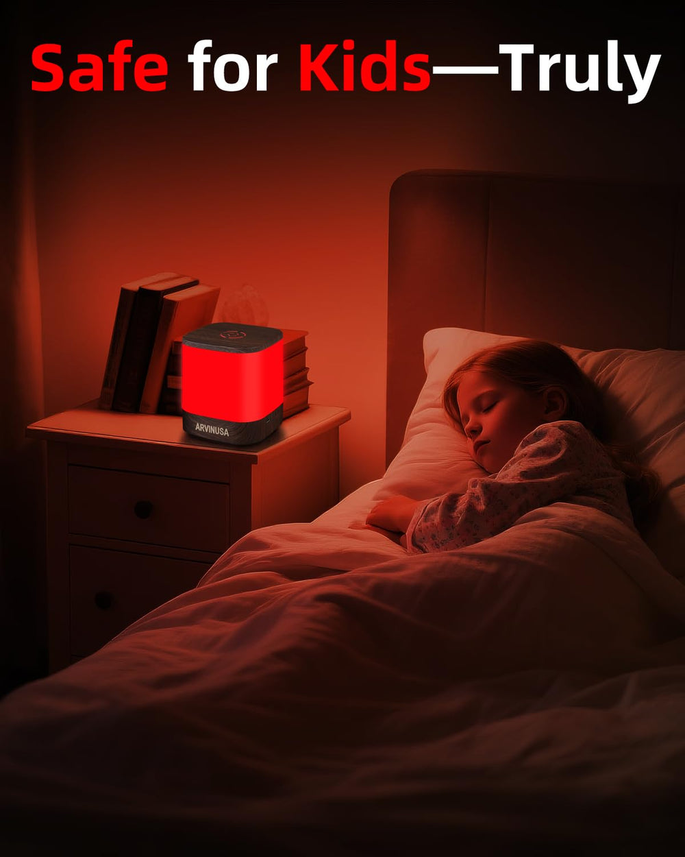 ARVINUSA baby-friendly red light for nursery checks without waking.