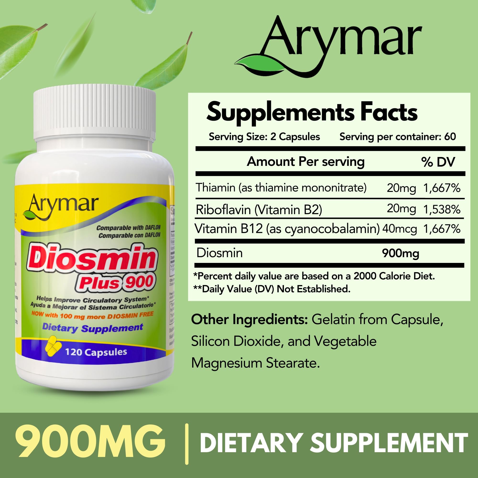 Bottle seal implying safety and quality control for Arymar Diosmin Plus 900.