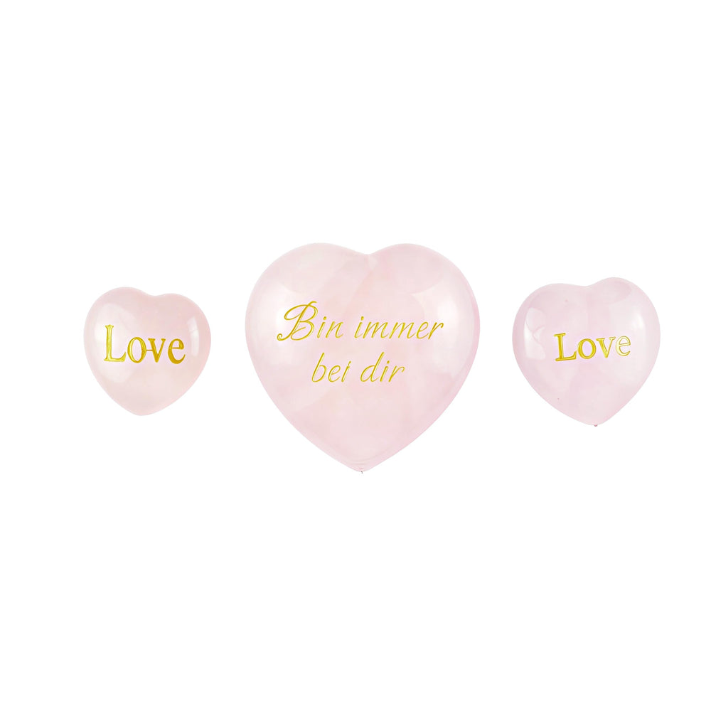 ARZASGO rose quartz heart large—polished stone for meditation and calming energy.