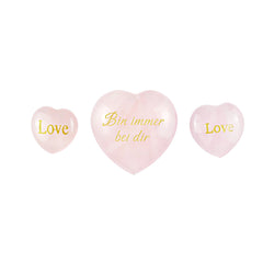 ARZASGO rose quartz heart large—polished stone for meditation and calming energy.