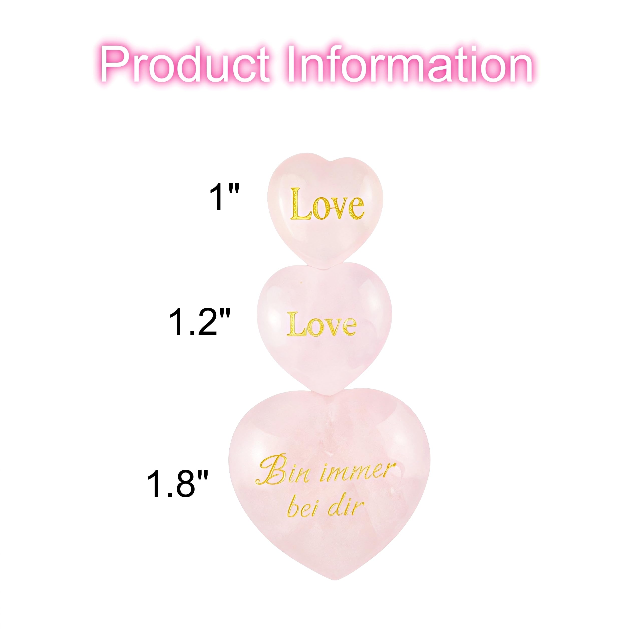 ARZASGO rose quartz heart medium—engraved with Love for daily affirmation.