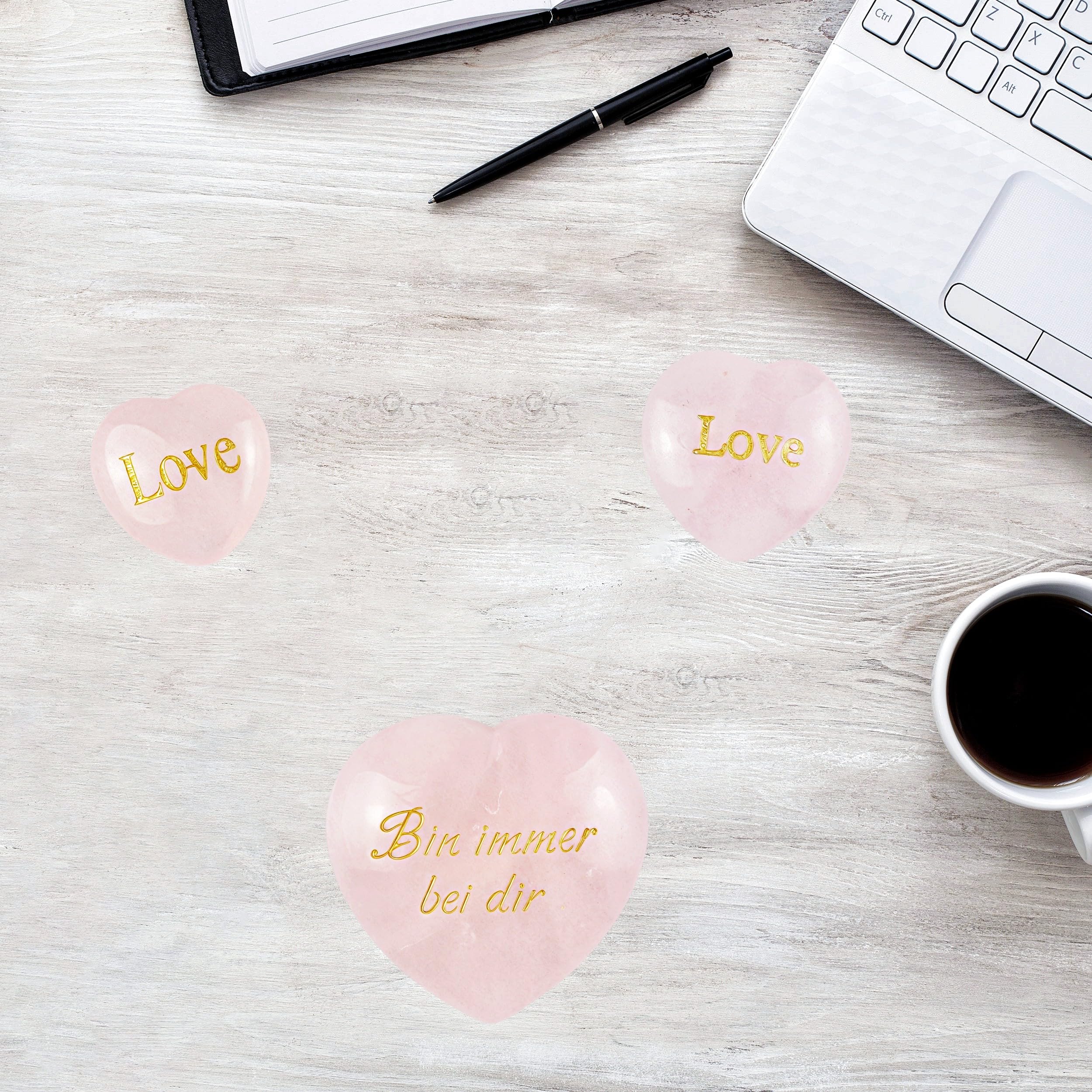 ARZASGO rose quartz heart small—smooth finish ideal for desk meditation.