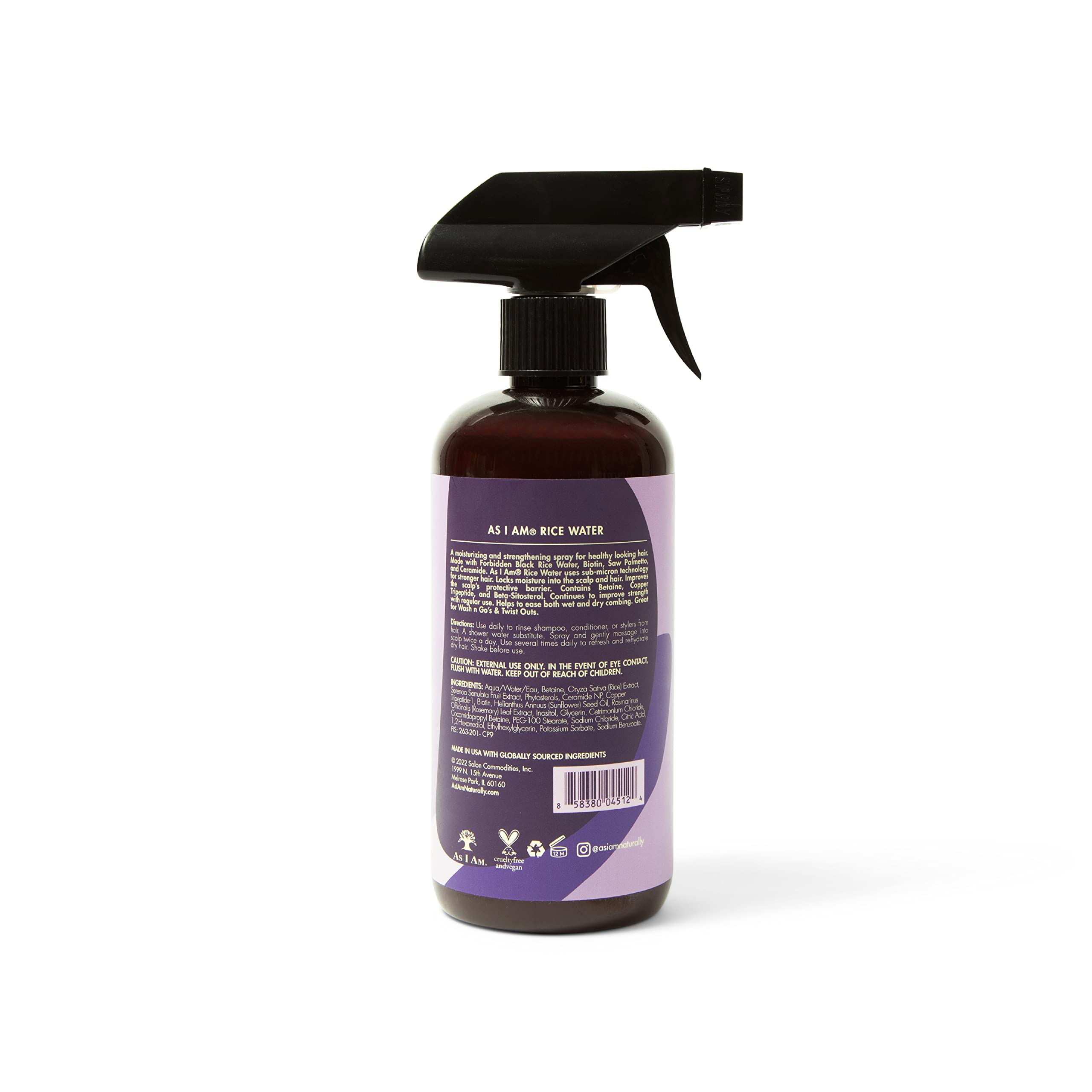 As I Am Forbidden Black Rice Water ingredient close-up for scalp support