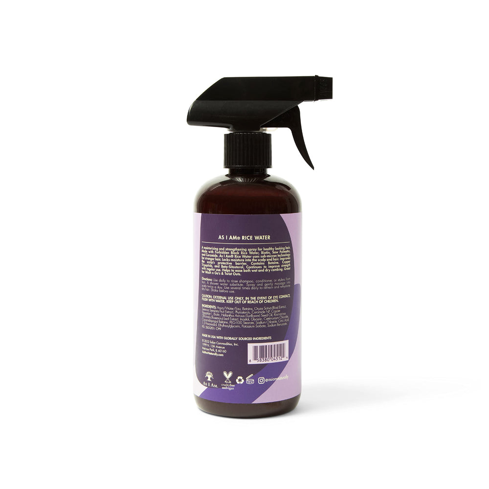 As I Am Forbidden Black Rice Water ingredient close-up for scalp support