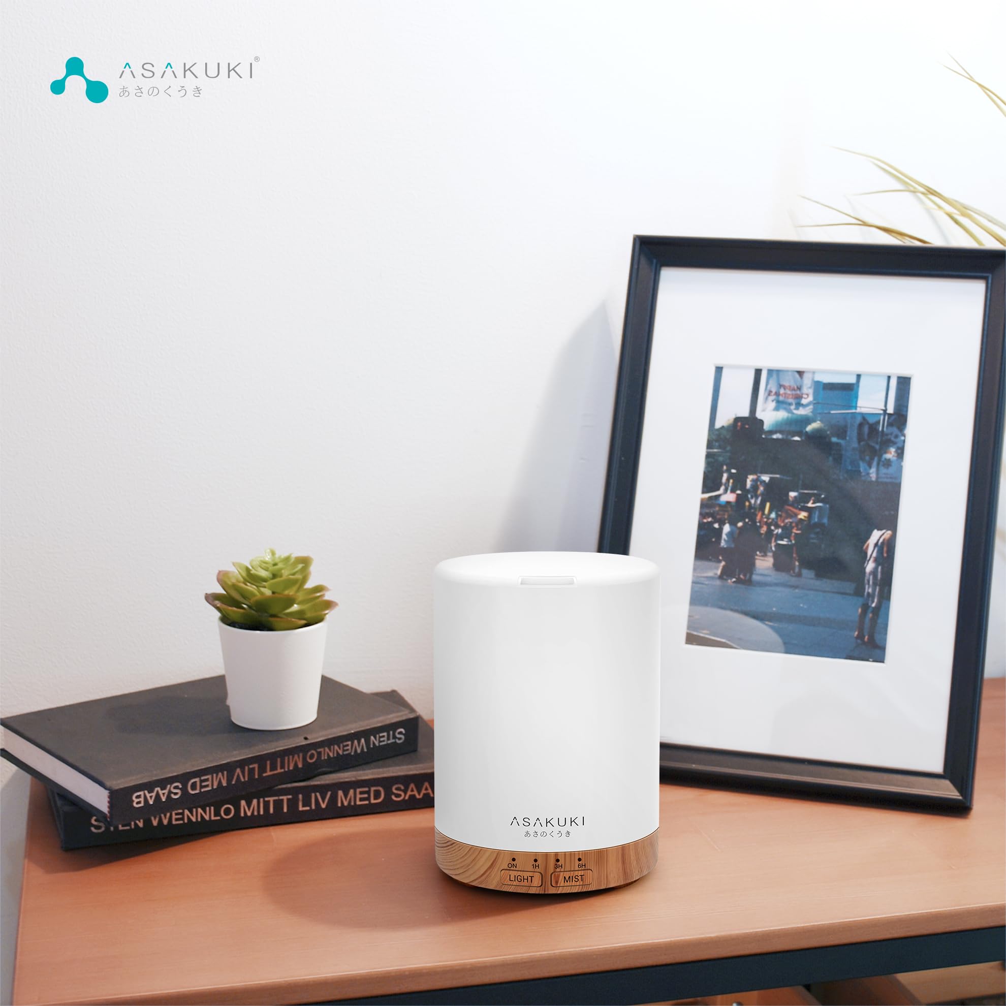 ASAKUKI 300ml diffuser uses ultrasonic diffusion for silent operation