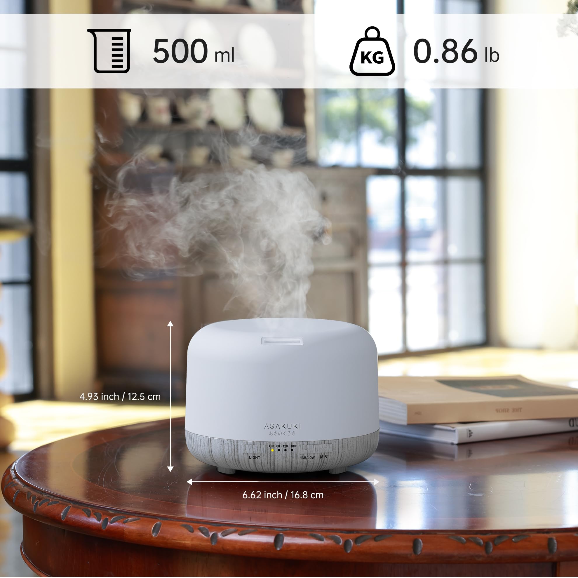 ASAKUKI 5-in-1 aromatherapy device for various settings