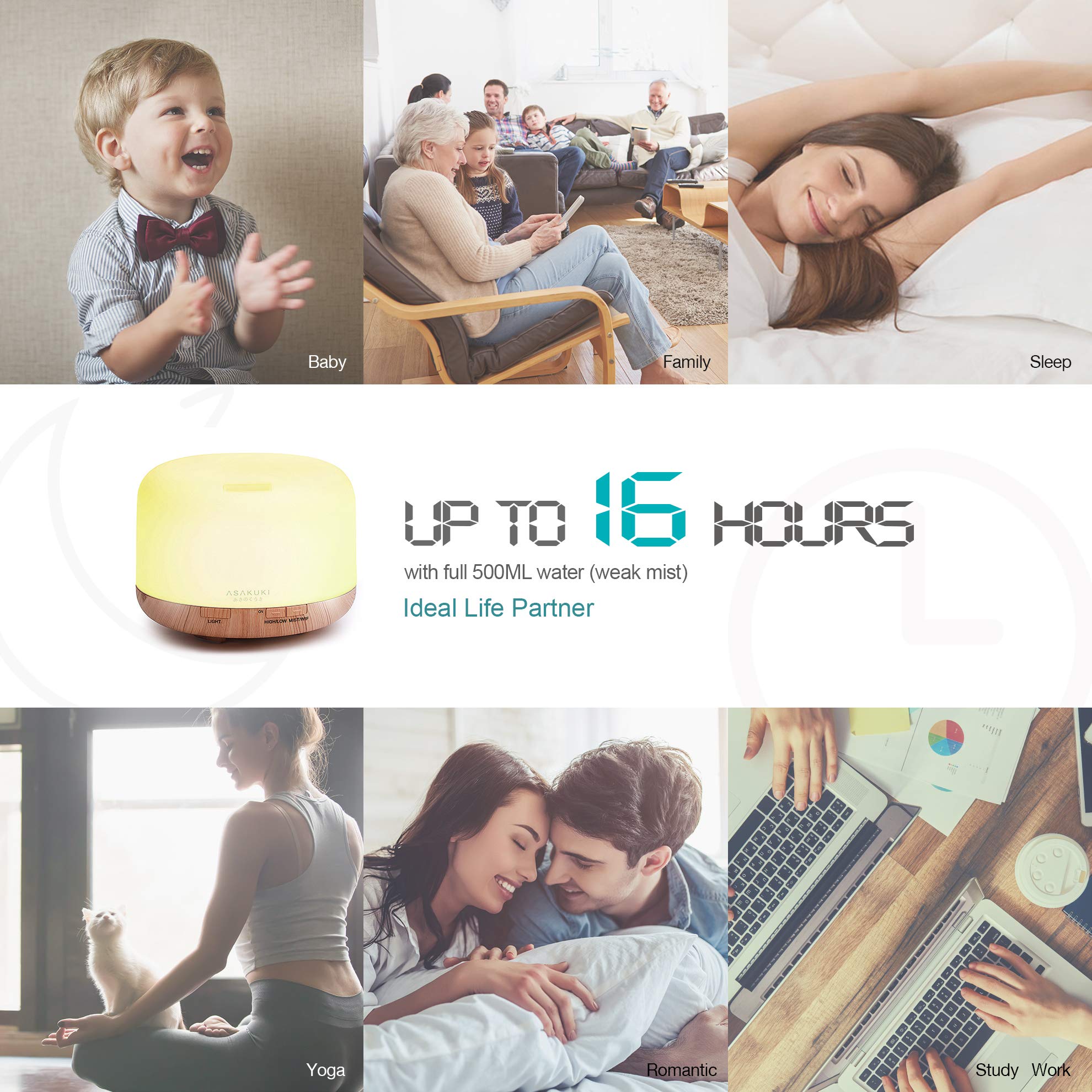 ASAKUKI diffuser with Alexa control for convenient operation.