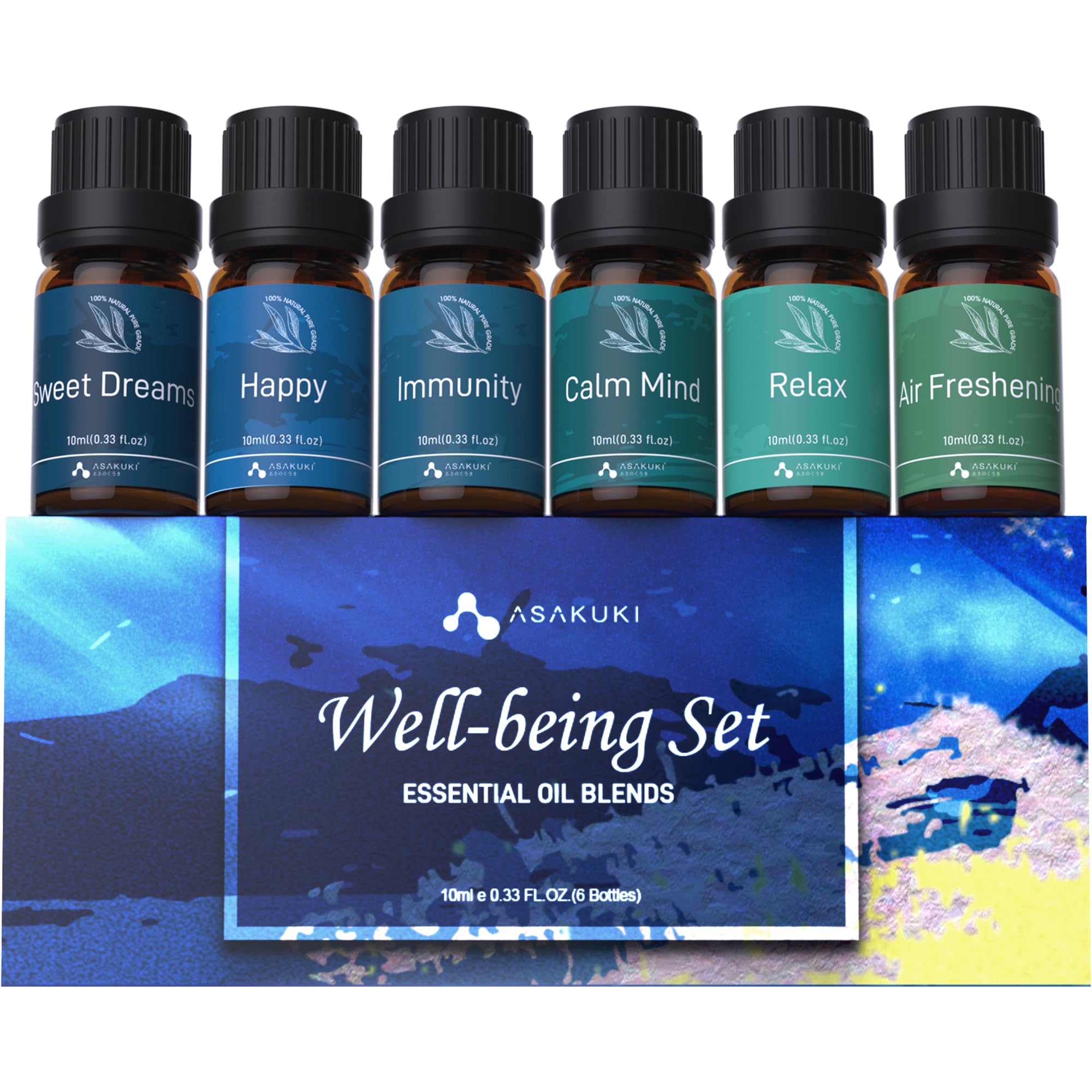 ASAKUKI Calm Mind bottle with soothing aroma for focused calm