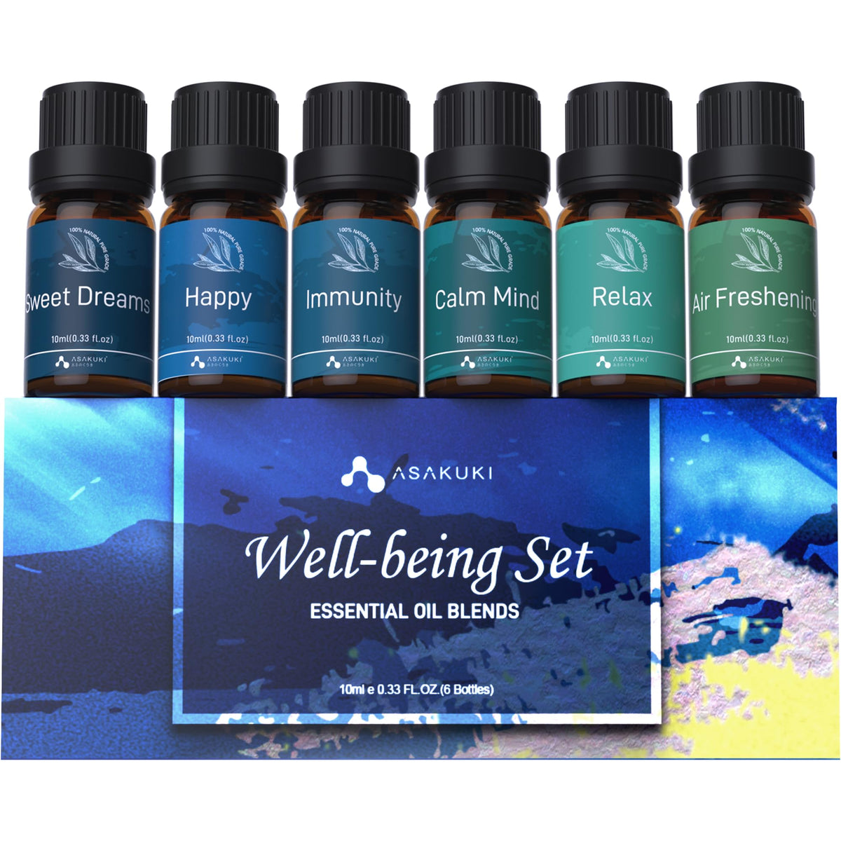ASAKUKI Calm Mind bottle with soothing aroma for focused calm