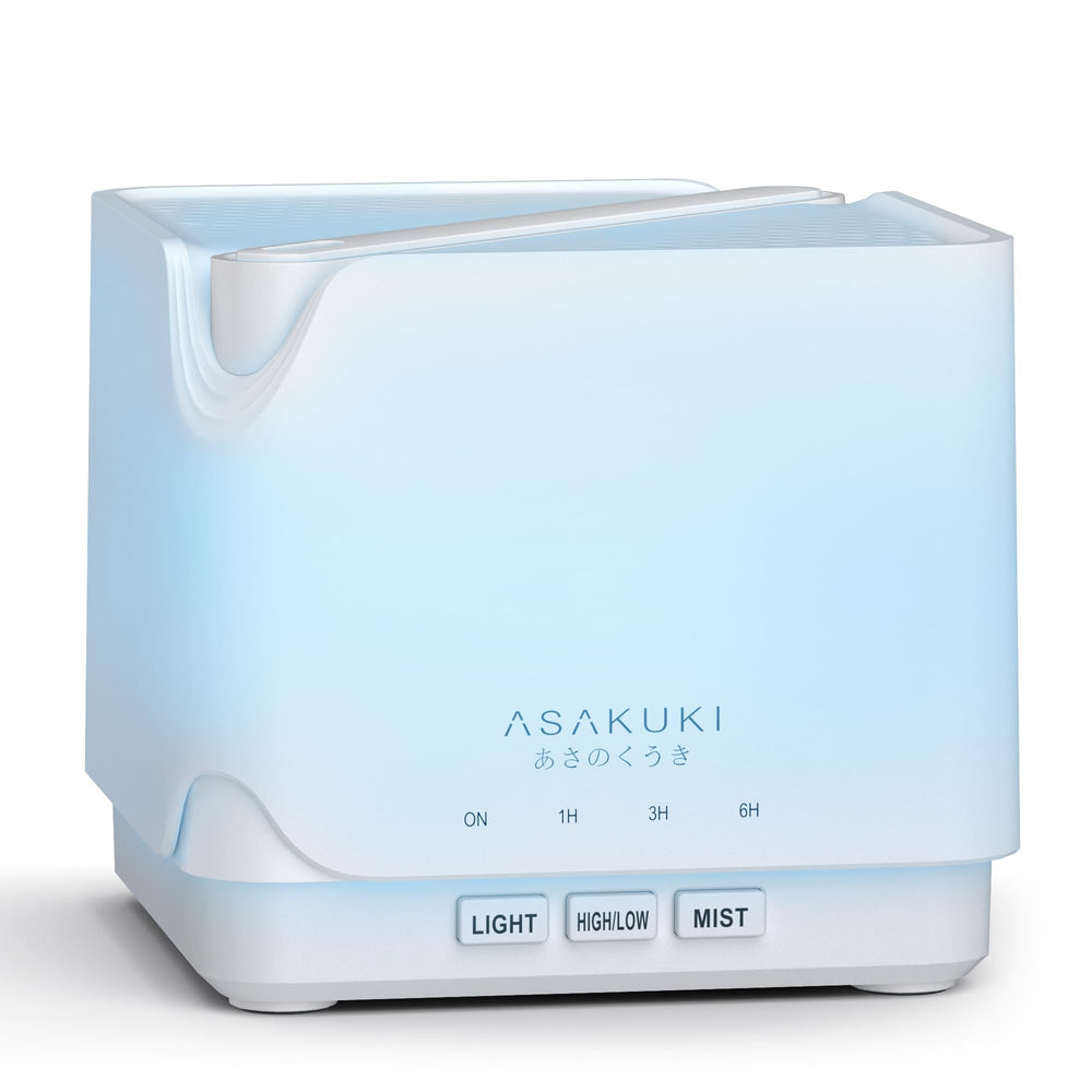 ASAKUKI diffuser front view with 700 ml tank for extended aroma sessions.