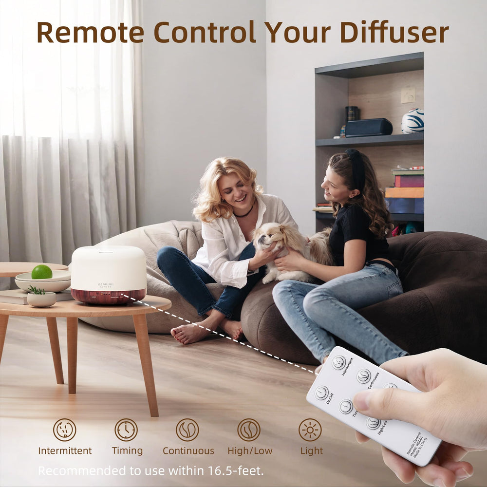 ASAKUKI Diffuser Auto-Off offers safe overnight use.