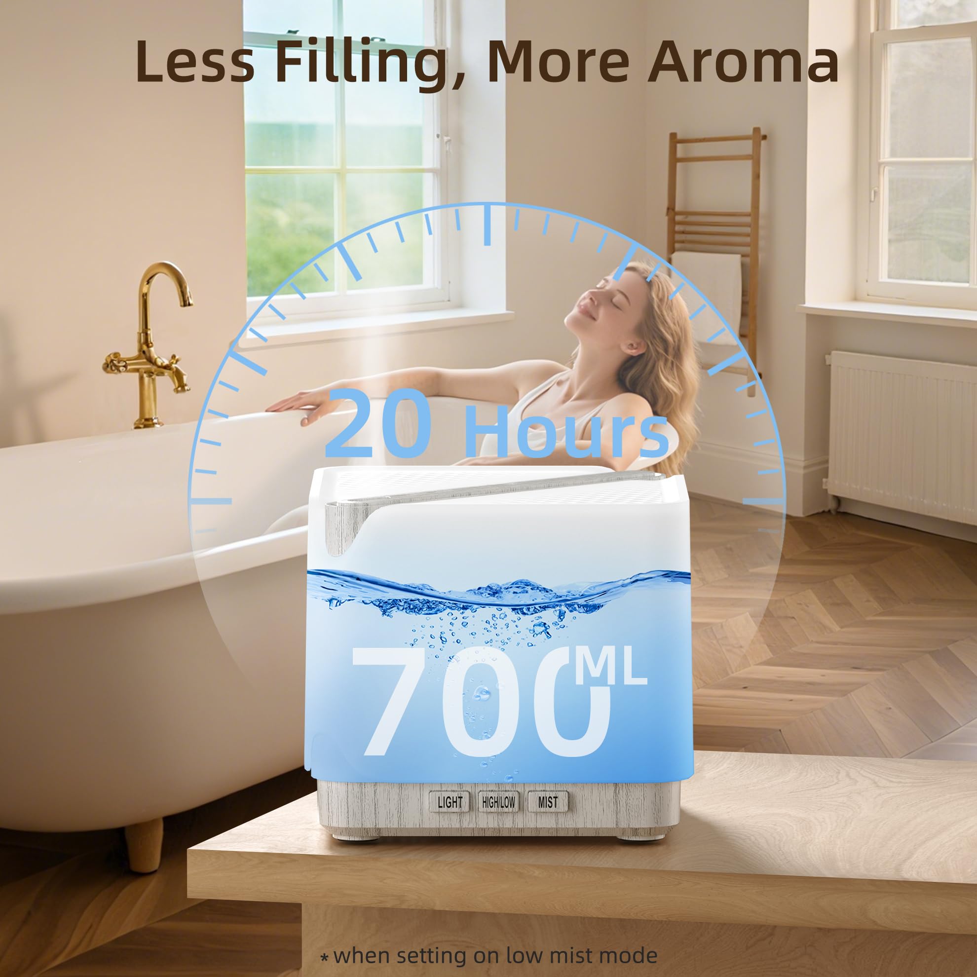 ASAKUKI diffuser with a full water tank during use