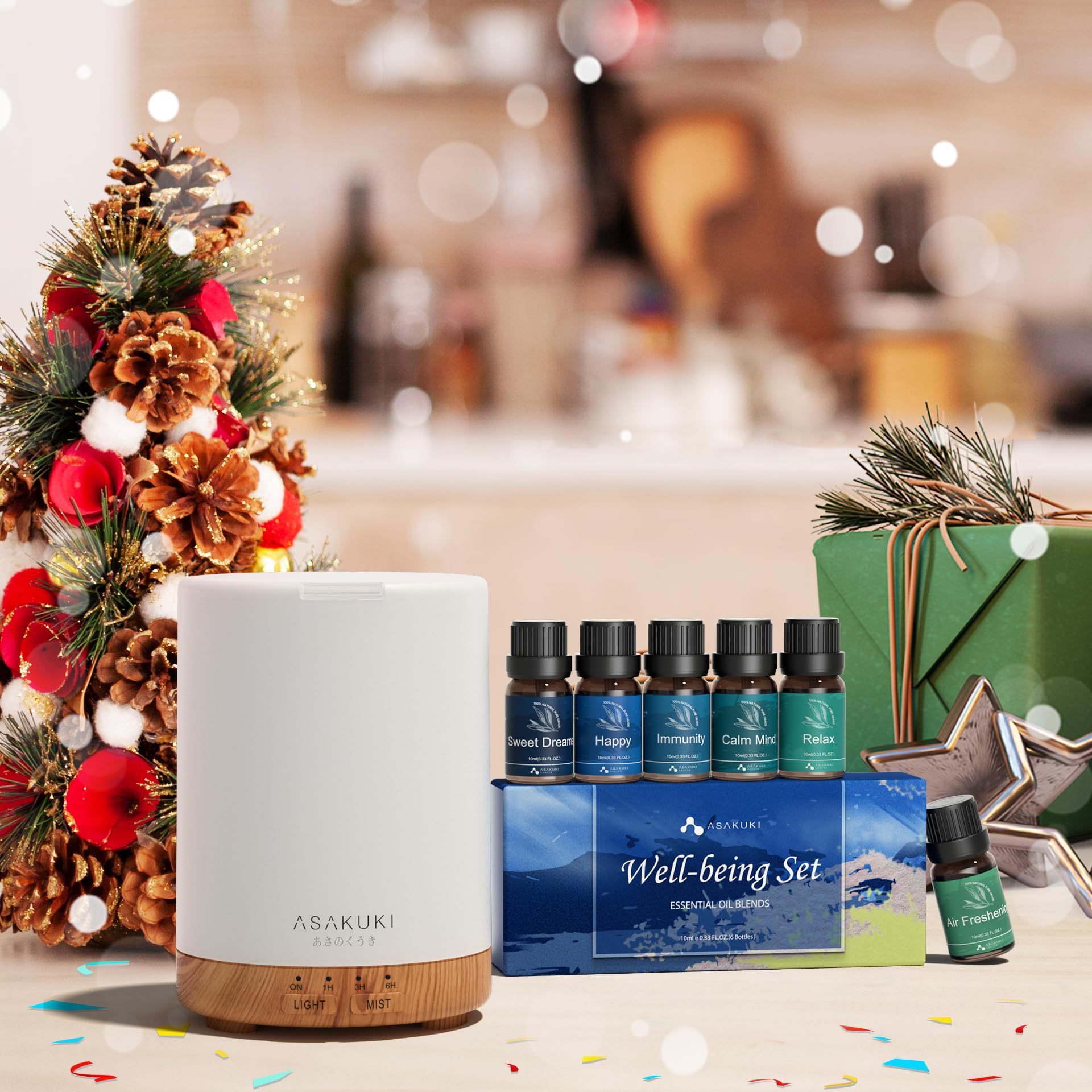 ASAKUKI gift-ready packaging diffuser and oil set